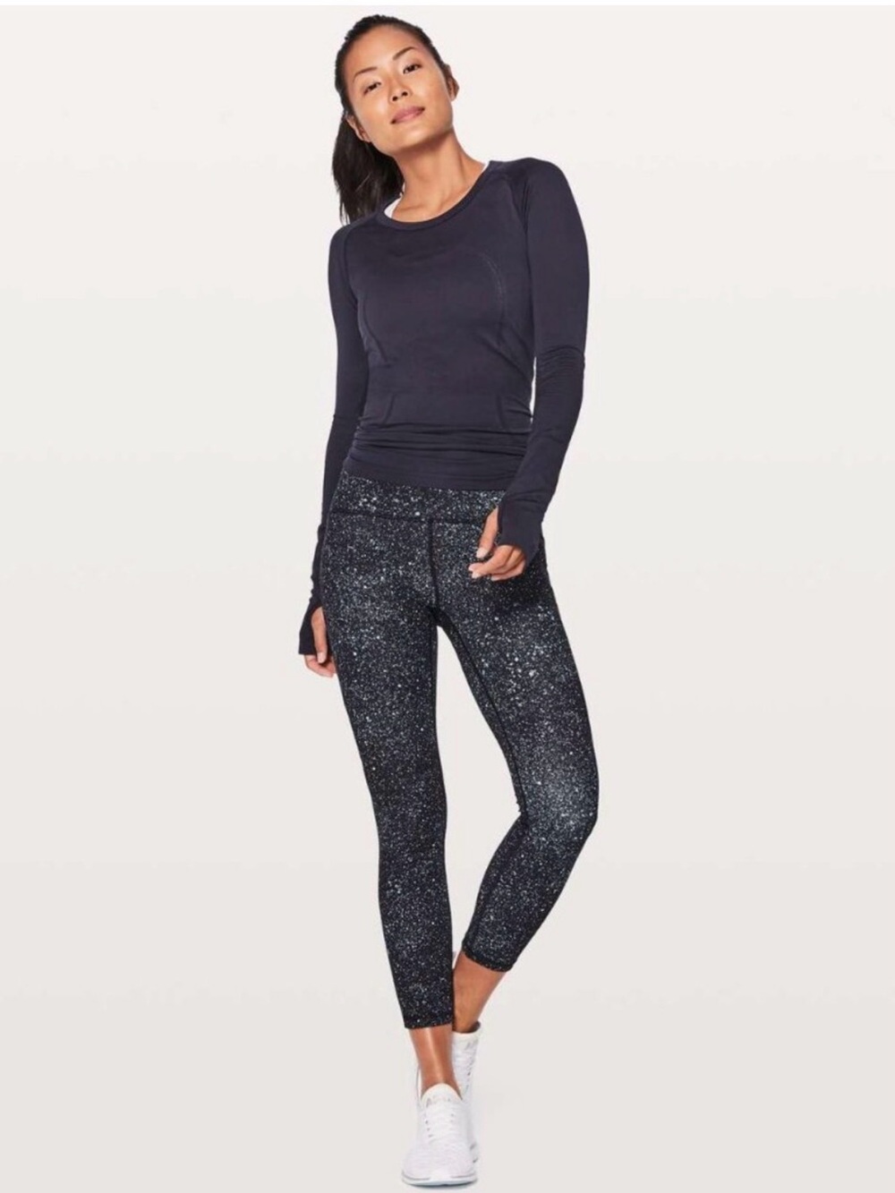Lululemon Train Times High-Rise Leggings 25” in Black and Blue Pattern